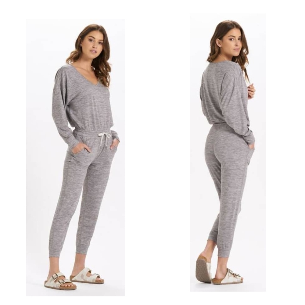 Vuori Lux Long-Sleeve V Neck Jumpsuit